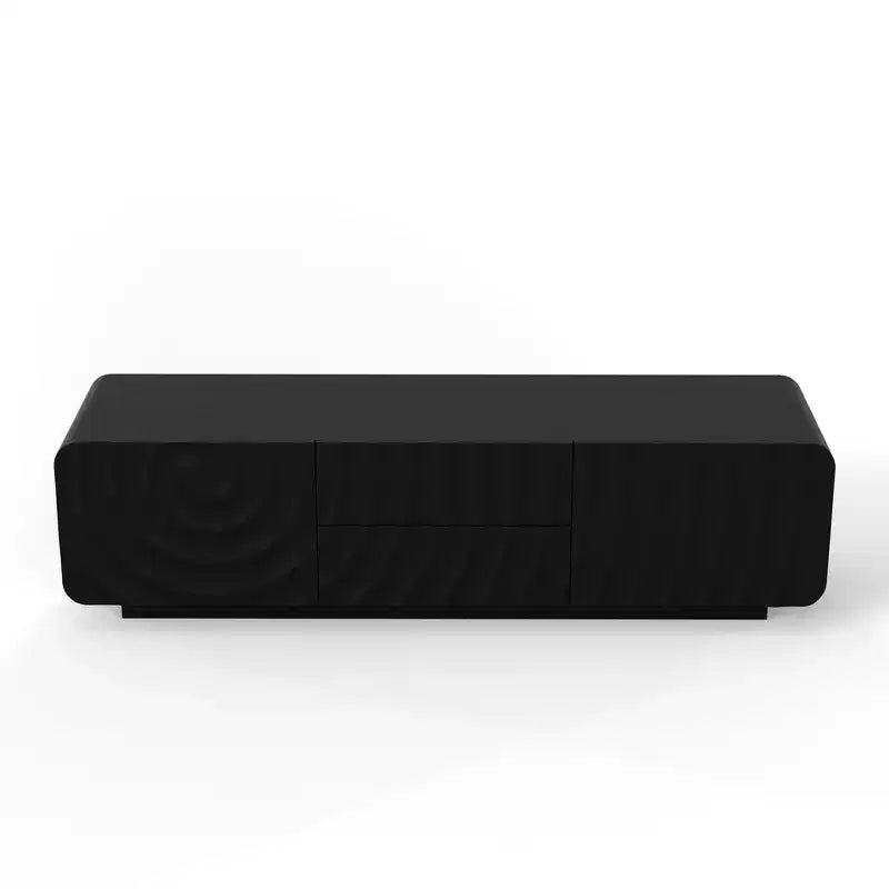 58 TV Stand with Storage Cabinet, Spiral Wave Design TV Entertainment Center with 2 Drawers