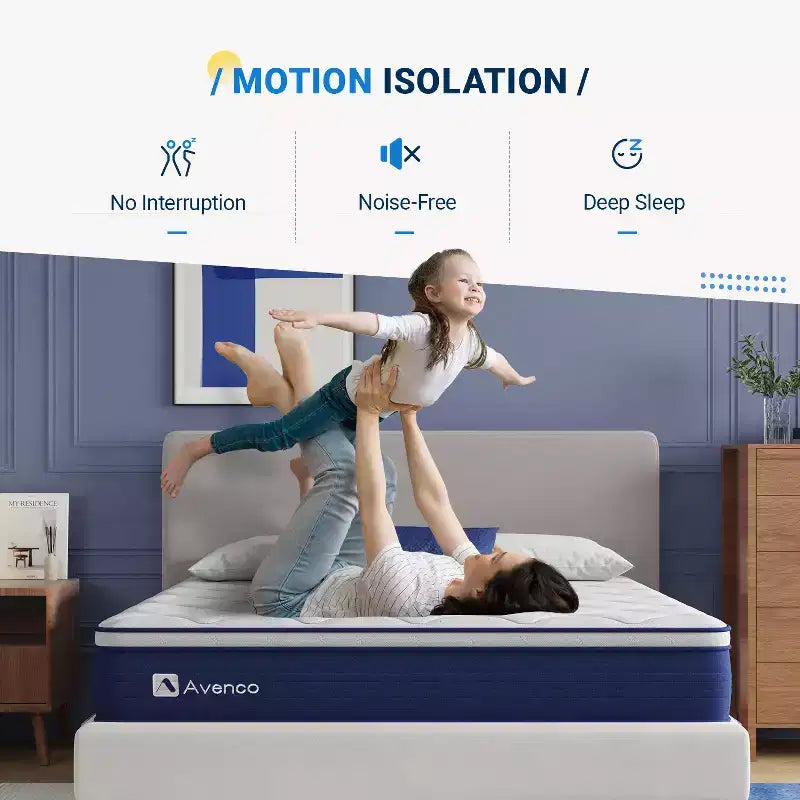 Avenco 6/8/10/12/14 inch Medium Firm Gel Memory Foam Hybrid Mattress with Pocket Springs for Motion Isolation and Pressure Relief