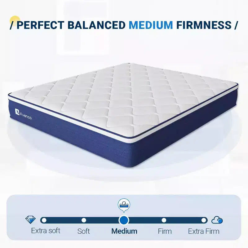 Avenco 6/8/10/12/14 inch Medium Firm Gel Memory Foam Hybrid Mattress with Pocket Springs for Motion Isolation and Pressure Relief