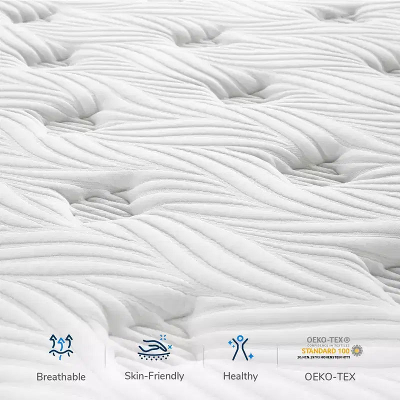 Avenco 10 12 inch Medium Cooling Memory Foam Hybrid Mattress, CertiPUR-US, OEKO-TEX Certified