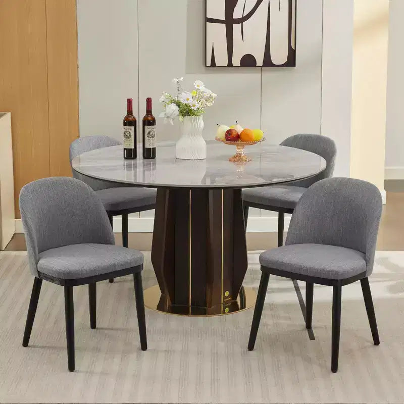 Dining Chairs Set of 4/6, Upholstered Kitchen Dining Room Chair, Linen Fabric Farmhouse Dinner Chair with Leveling Feet for Dining Room, Living Room
