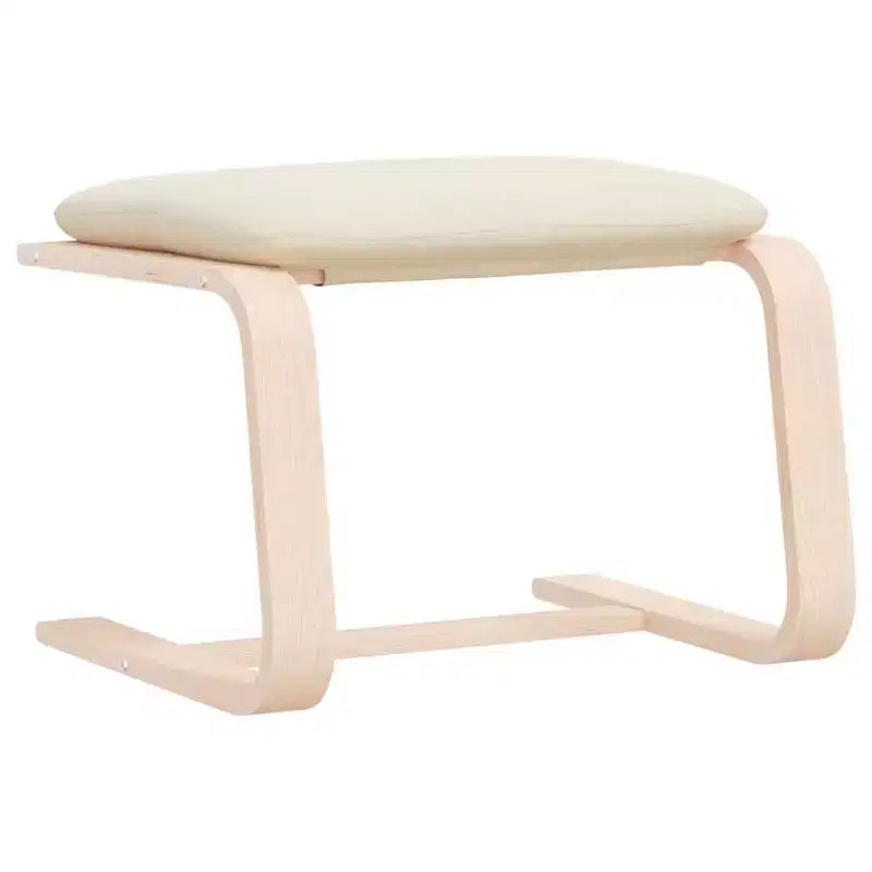 vidaXL Ottoman Footstool Pouf Hassock Stool Pouffe Living Room Seat Fabric - Cream