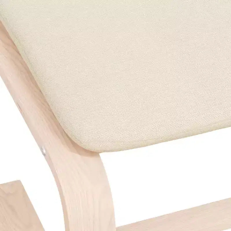 vidaXL Ottoman Footstool Pouf Hassock Stool Pouffe Living Room Seat Fabric - Cream