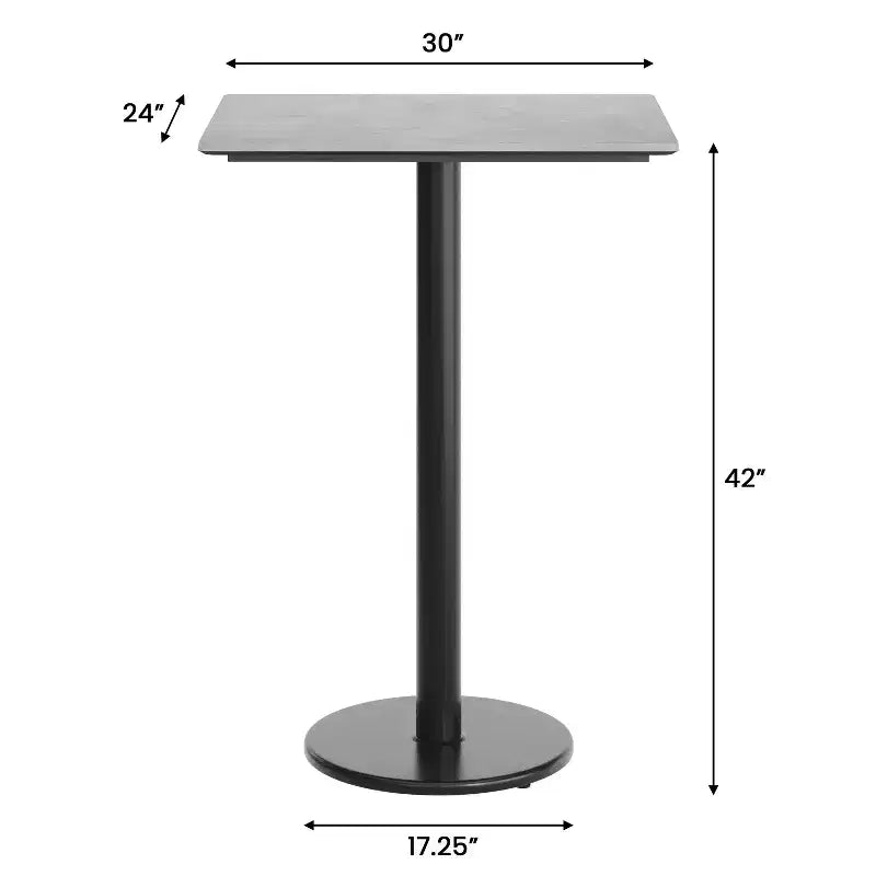 Flash Furniture Acadia Tabletop with TopGuard HPL Technology and Bar Height Base