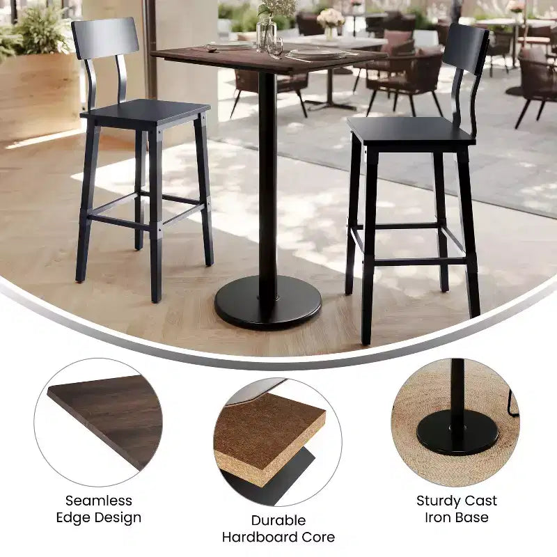 Flash Furniture Acadia Tabletop with TopGuard HPL Technology and Bar Height Base