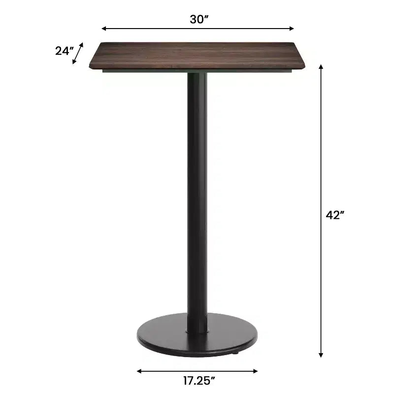 Flash Furniture Acadia Tabletop with TopGuard HPL Technology and Bar Height Base