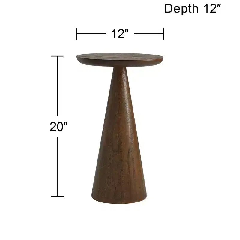 Regency Hill Owen 20 High Rustic Modern Walnut Finish Wood Side Table