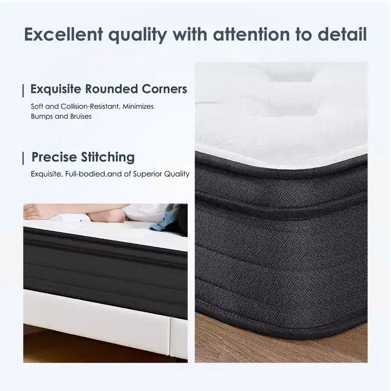 GDFStudio Anastasia Modern 12H Hybrid Mattress with Individually Pocketed Innerspring