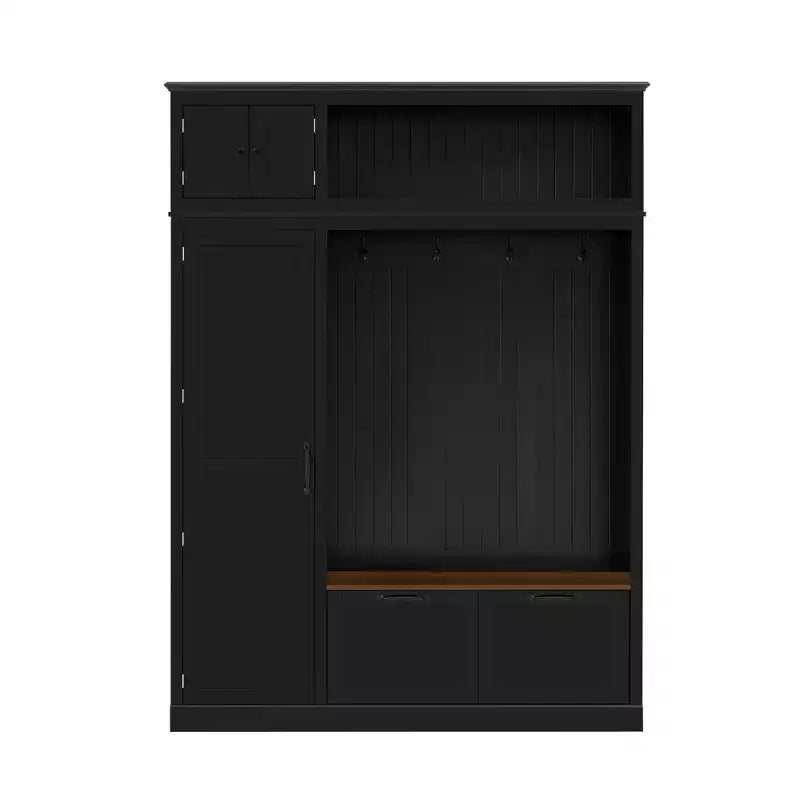 3-in-1 Hall Tree with Bench, Coat Rack with Storage Cabinet, Drawers & Hooks, Multifunctional Entryway Organizer - ModernLuxe