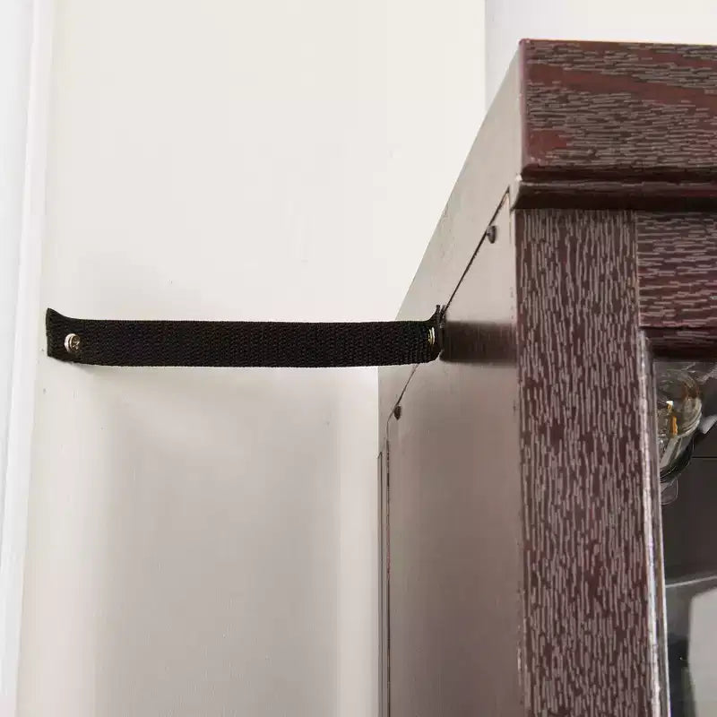 MAYEERTY Living Room Storage Cabinet MDF+Fabric 1 Soft-Close Door 1 Shelf