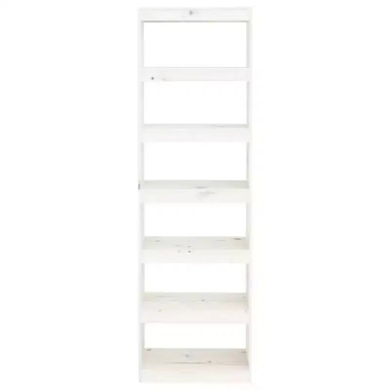 vidaXL Book Cabinet White Solid Pine Wood Tall Book Cabinet