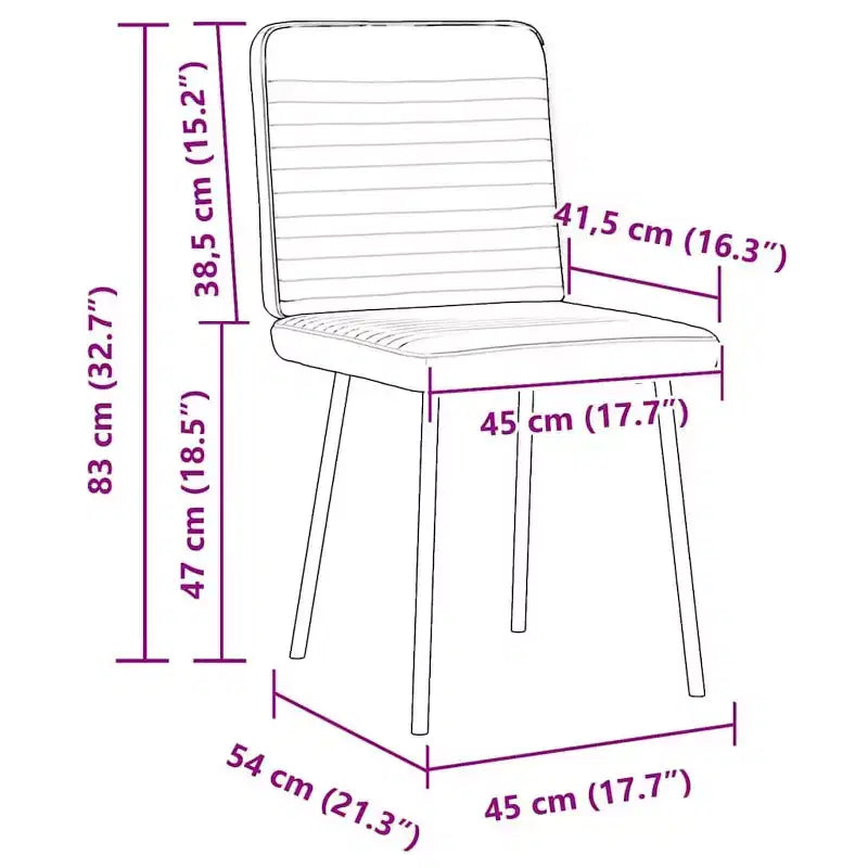 vidaXL Dining Chair Set of 4 Durable Dining Chair Rectangular Modern