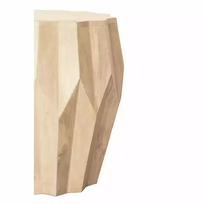 HomeRoots 23 Natural Solid Wood Round Drum End Table