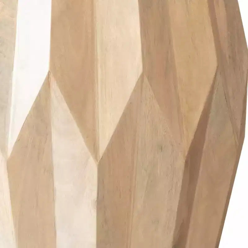 HomeRoots 23 Natural Solid Wood Round Drum End Table