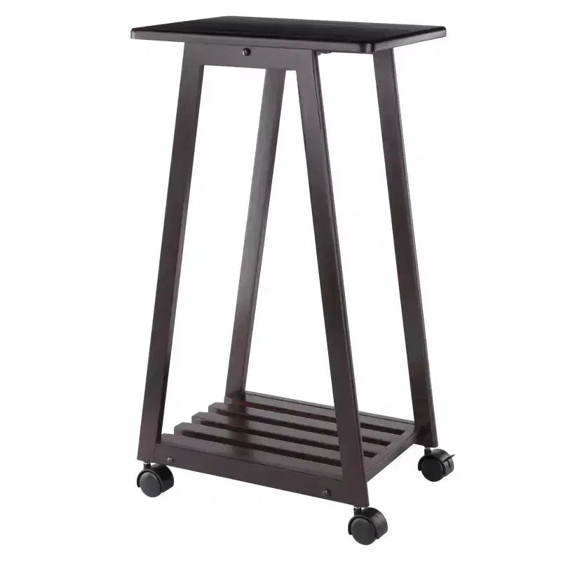 Winsome 5pc Adriel Snack Table Set Coffee: Transitional Style, 4 Point Leg Frame, Wood Composite, Includes Storage Cart