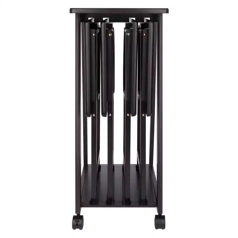 Winsome 5pc Adriel Snack Table Set Coffee: Transitional Style, 4 Point Leg Frame, Wood Composite, Includes Storage Cart
