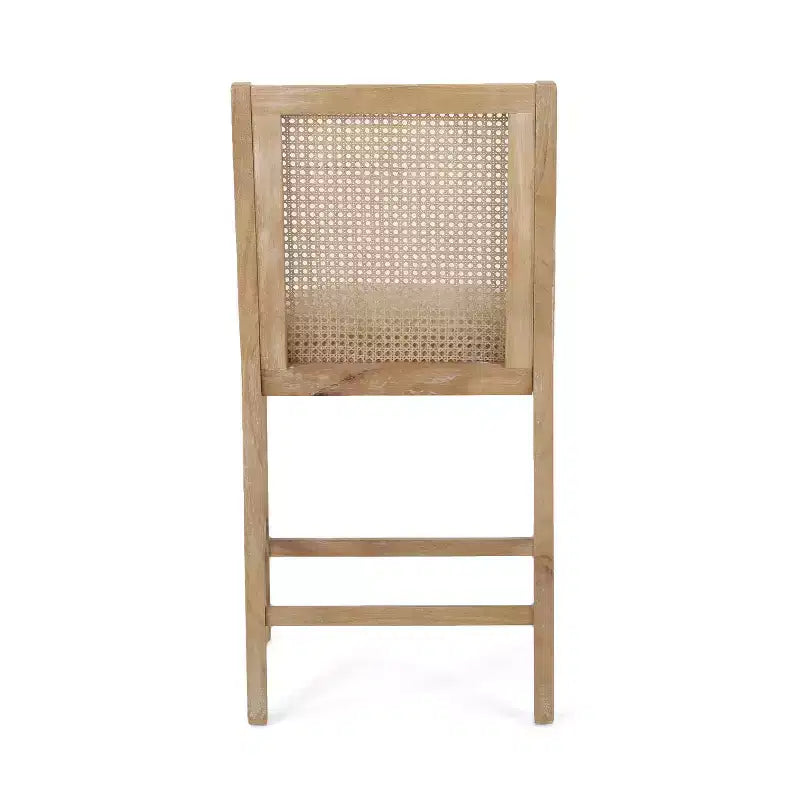 Christopher Knight Home 25.5" Cataldo Wood and Cane Upholstered Counter Height Barstool Beige/Natural