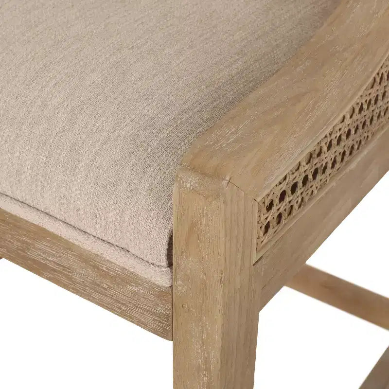 Christopher Knight Home 25.5" Cataldo Wood and Cane Upholstered Counter Height Barstool Beige/Natural