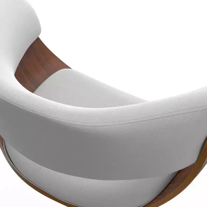 WyndenHall Caylor Adjustable Swivel Barstool White: Oval Faux Leather, Steel Legs, Foam Padded Back