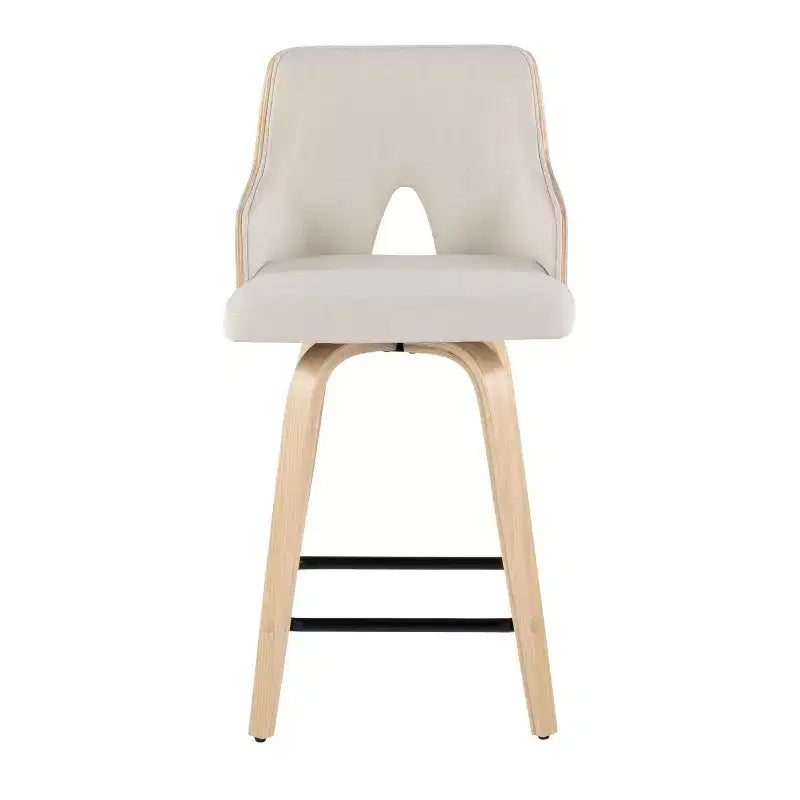 Set of 2 Stella Counter Height Barstools: Swivel, Full Back, Upholstered - LumiSource