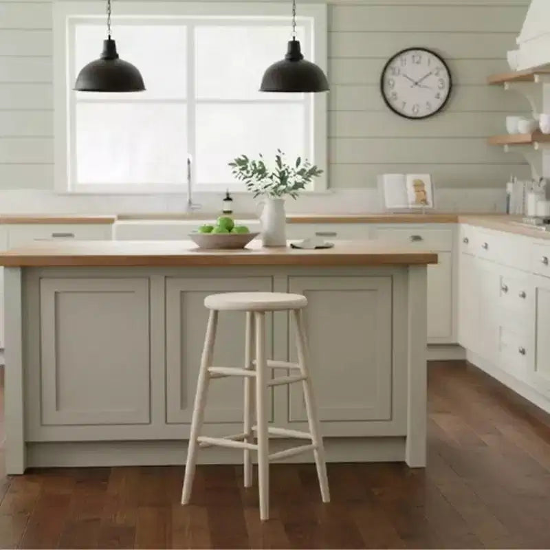 30" Scooped Seat Counter Height Barstool Unfinished - International Concepts: Solid Wood, Round, Backless