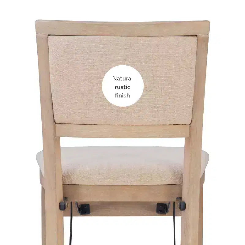 Keira Padded Back Solid Wood and Upholstered Seat Folding Barstool Gray Wash - Linon