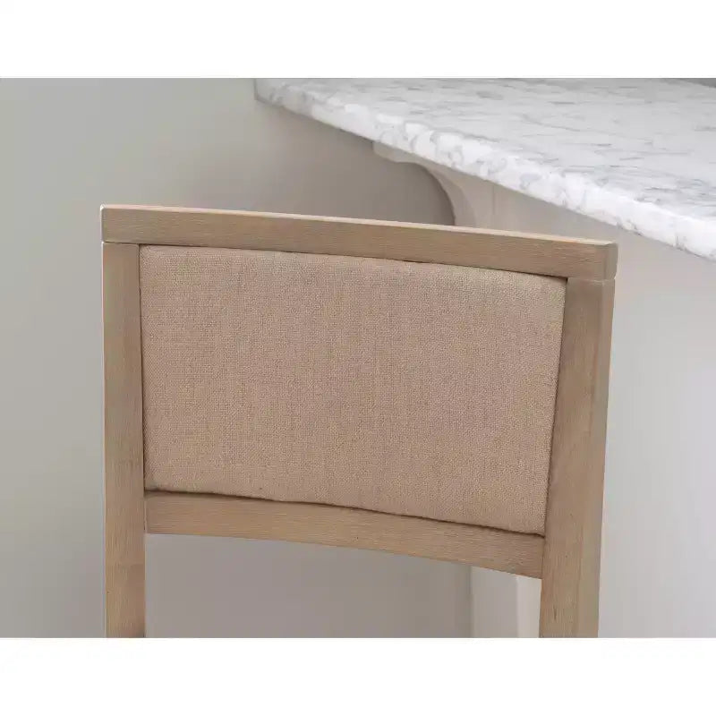 Keira Padded Back Solid Wood and Upholstered Seat Folding Barstool Gray Wash - Linon