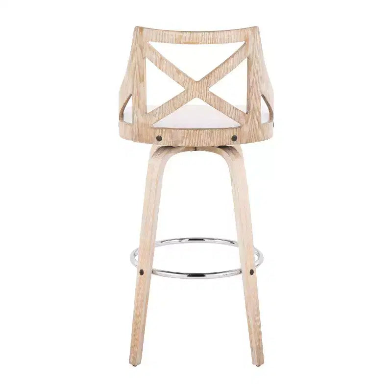 Set of 2 Charlotte Barstools: Fixed-Height, Swivel Seat, X-Back Design - LumiSource