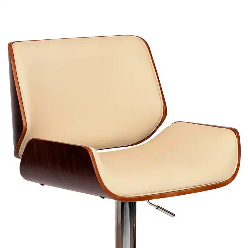 London Swivel Barstool Cream/Walnut - Armen Living