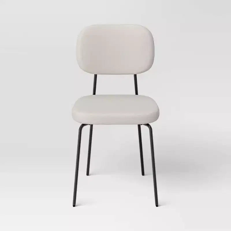 Set of 2 Upholstered with Metal Base Dining Chair Chairs Cream Boucle - Room Essentials™