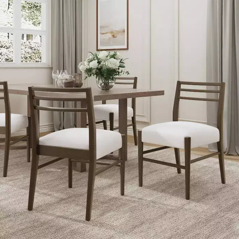 Christopher Knight Home Set of 2 Henry Farmhouse Upholstered Rubberwood Dining Chairs Brown