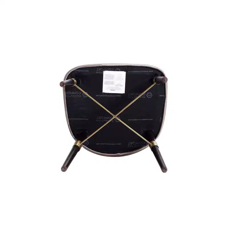 Set of 2 Strine Velvet and Leatherette Upholstered Dining Chairs Dark Taupe - Manhattan Comfort