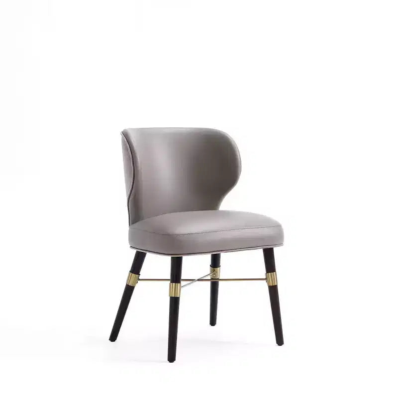 Set of 2 Strine Velvet and Leatherette Upholstered Dining Chairs Dark Taupe - Manhattan Comfort