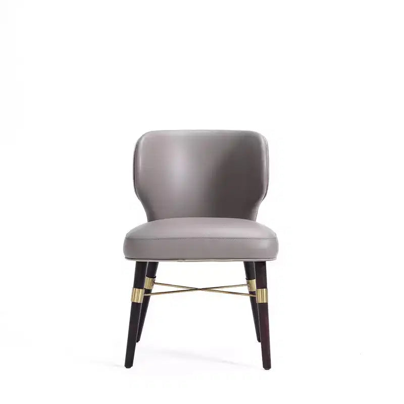 Set of 2 Strine Velvet and Leatherette Upholstered Dining Chairs Dark Taupe - Manhattan Comfort