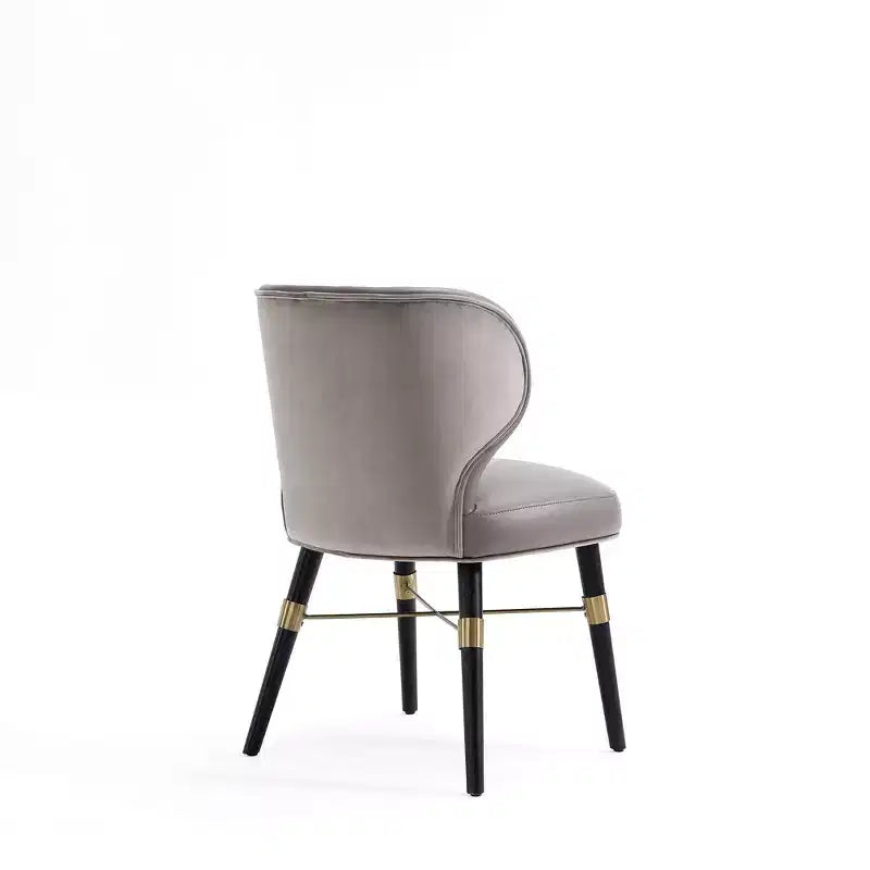 Set of 2 Strine Velvet and Leatherette Upholstered Dining Chairs Dark Taupe - Manhattan Comfort