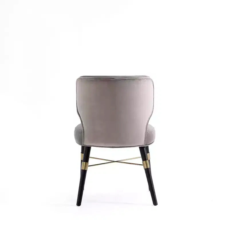 Set of 2 Strine Velvet and Leatherette Upholstered Dining Chairs Dark Taupe - Manhattan Comfort