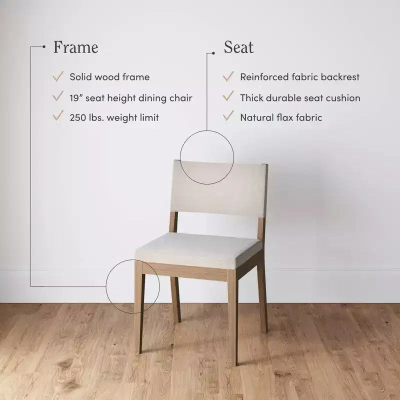 Nathan James Set of 4 Linus Dining Chair Flax
