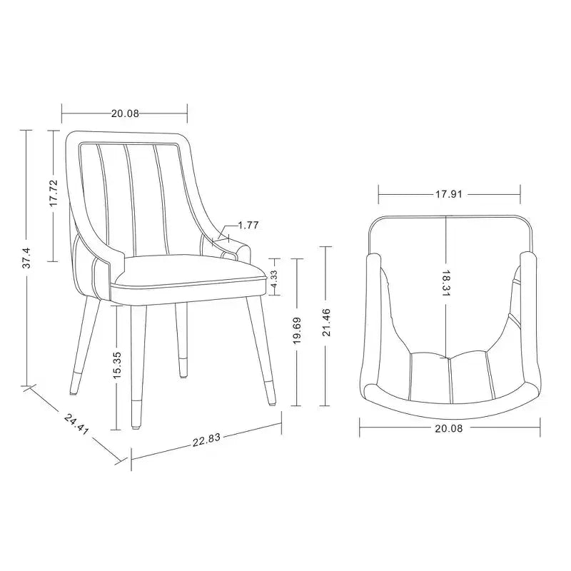 Eda Modern Velvet and Leatherette Upholstered Dining Chair Gray - Manhattan Comfort