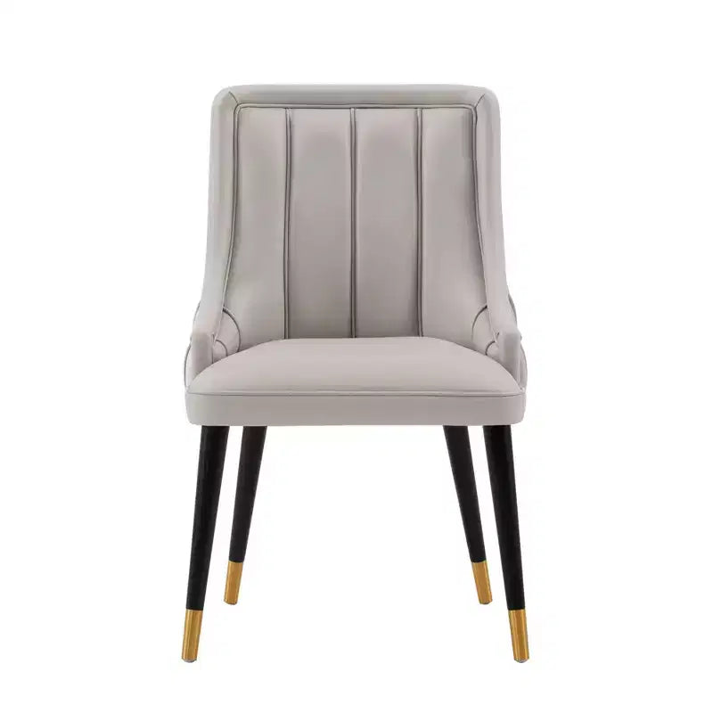 Eda Modern Velvet and Leatherette Upholstered Dining Chair Gray - Manhattan Comfort