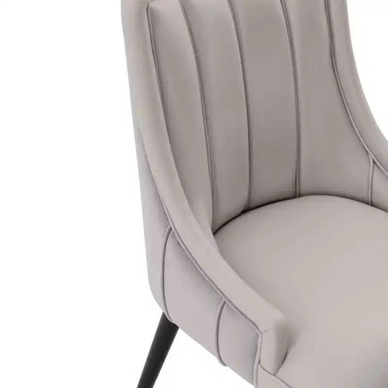 Eda Modern Velvet and Leatherette Upholstered Dining Chair Gray - Manhattan Comfort