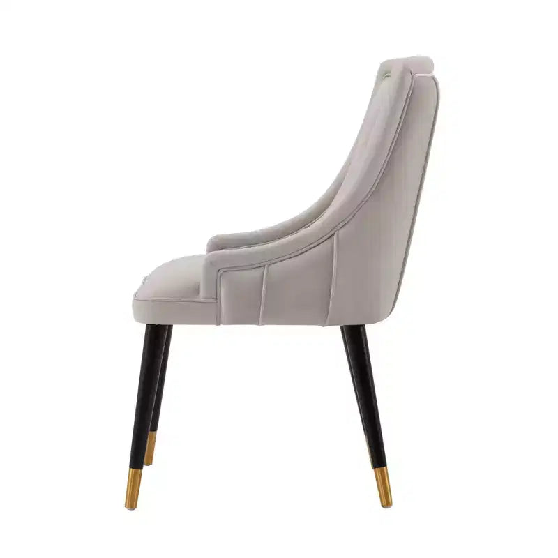 Eda Modern Velvet and Leatherette Upholstered Dining Chair Gray - Manhattan Comfort