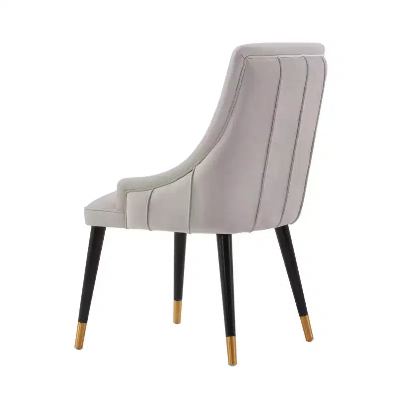 Eda Modern Velvet and Leatherette Upholstered Dining Chair Gray - Manhattan Comfort