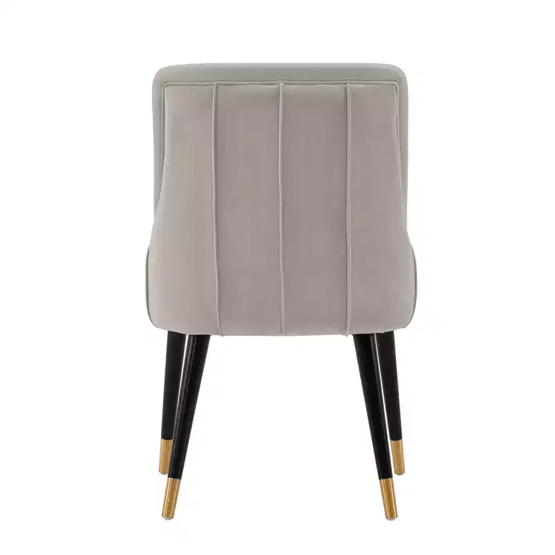 Eda Modern Velvet and Leatherette Upholstered Dining Chair Gray - Manhattan Comfort