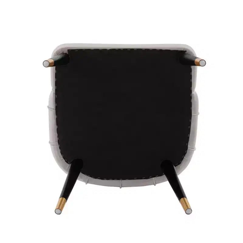 Eda Modern Velvet and Leatherette Upholstered Dining Chair Gray - Manhattan Comfort