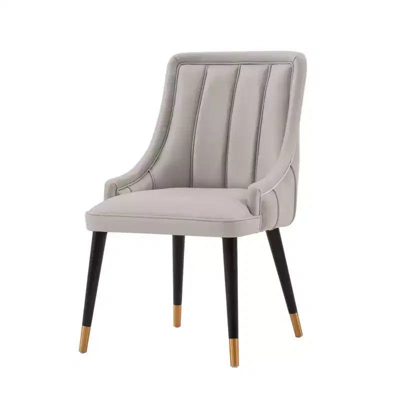 Eda Modern Velvet and Leatherette Upholstered Dining Chair Gray - Manhattan Comfort