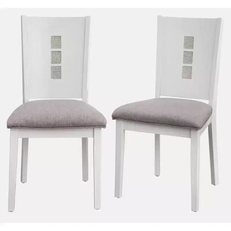 Lifestorey Set of 2 Diamond Contemporary Dining Chair White/Gray