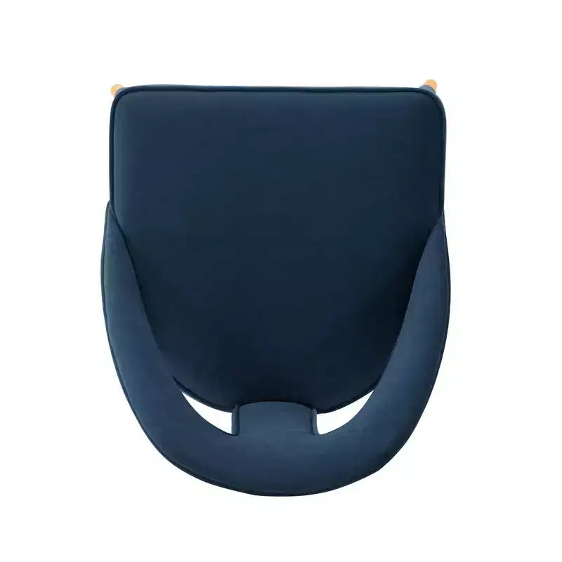 Neda Modern Velvet Upholstered Dining Chair Midnight Blue - Manhattan Comfort: Elm Wood, Gold Tips, No Assembly