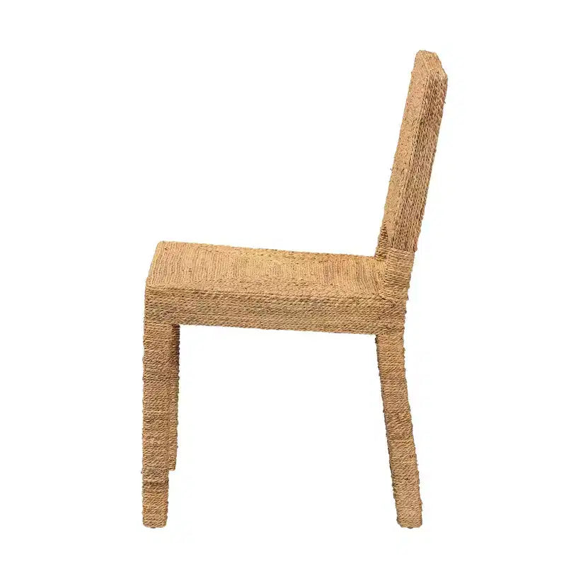 bali & pari Anfield Natural Seagrass and Mahogany Wood Dining Chair Natural: Solid Pattern, No Assembly Required