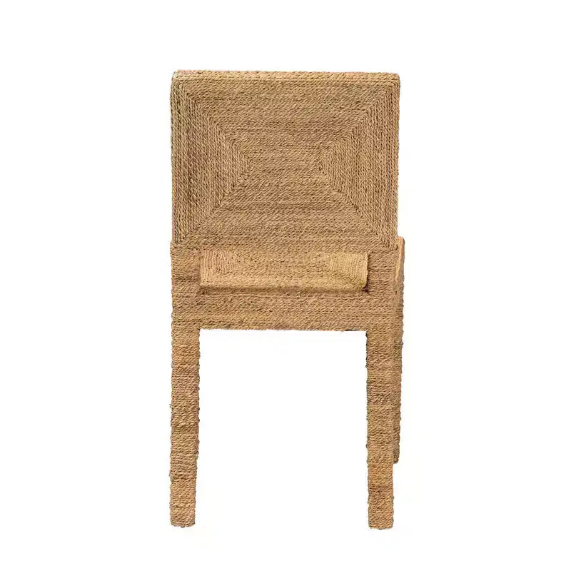 bali & pari Anfield Natural Seagrass and Mahogany Wood Dining Chair Natural: Solid Pattern, No Assembly Required