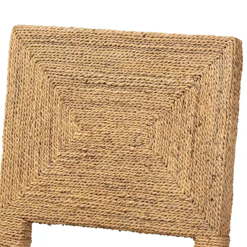 bali & pari Anfield Natural Seagrass and Mahogany Wood Dining Chair Natural: Solid Pattern, No Assembly Required